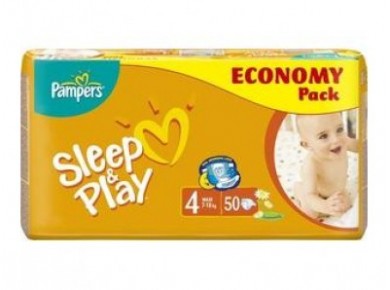 Подгузники PAMPERS Sleep&play maxi с экстрактом ромашки 4 (7-18кг), 50шт