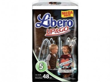 Трусики-подгузники LIBERO Up&go maxi+ 5 (10-14кг), 48шт