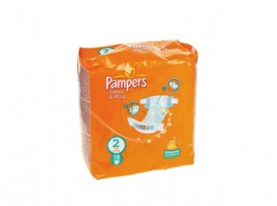 Подгузники PAMPERS Sleep&play mini 2 (3-6кг), 18 шт