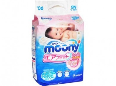 Подгузники MOONY S 1 (до 5кг), 90шт