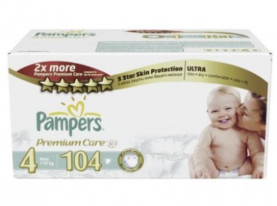 Подгузники PAMPERS Premium care maxi 4 (7-14кг), 104шт
