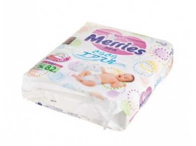 Подгузники MERRIES S 3 (4-8 кг), 82шт