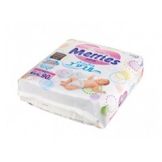 Подгузники MERRIES для новорожденных 1 (до 5 кг), 90шт