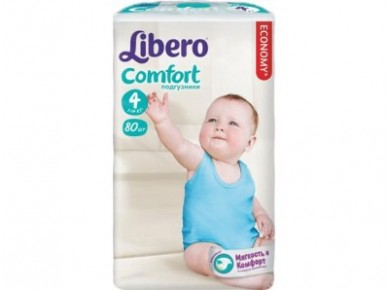 Подгузники LIBERO Comfort maxi 4 (7-14кг), 80шт