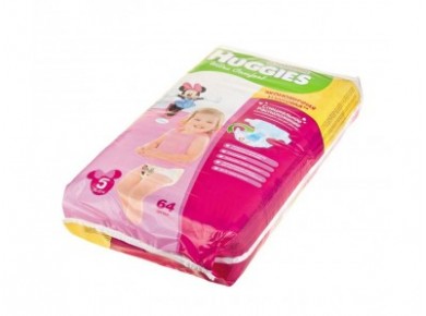 Подгузники HUGGIES Ultra comfort для девочек 5 (12-22кг), 64шт