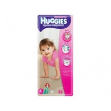 Трусики-подгузники HUGGIES для девочек 4 (9-14кг), 52шт