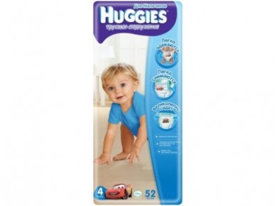Трусики-подгузники HUGGIES для мальчиков 4 (9-14кг), 52шт