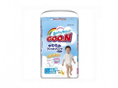 Трусики-подгузники GOON для мальчиков L 4 (9-14кг), 46шт