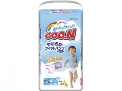 Подгузники GOON для мальчиков XL 5 (12-20 кг), 40шт