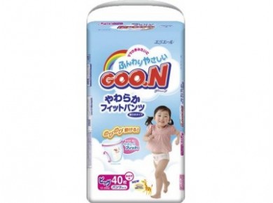 Подгузники GOON для девочек XL 5 (12-20 кг), 40шт