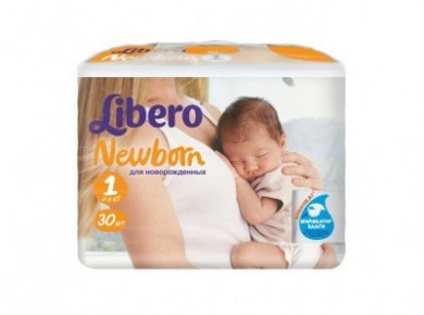 Подгузники LIBERO Newborn 1 (2-5 кг), 30 шт