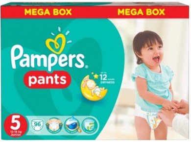 Подгузники-трусики PAMPERS 5 (12-18кг), 96шт