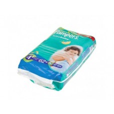 Подгузники PAMPERS Active baby maxi plus 4 (9-16кг), 62шт