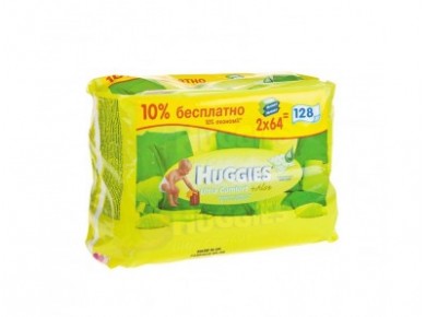 Детские влажные салфетки HUGGIES ultra comfort aloe duo, 128шт