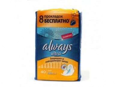 Прокладки ежедневные ALWAYS ultra light Quatro, 40шт