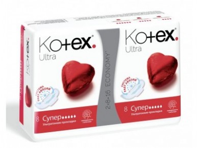 Прокладки KOTEX ultra супер duo, 2х8шт