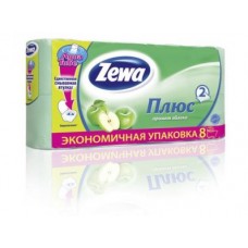 Туалетная бумага ZEWA PLUS двухслойная Яблоко, 8 рулонов