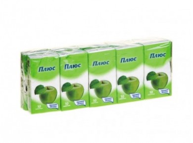 Платки носовые ZEWA PLUS бумажные, 10шт