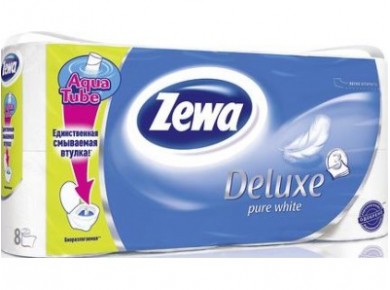 Туалетная бумага ZEWA DELUXE 3-слойная, 8рулонов