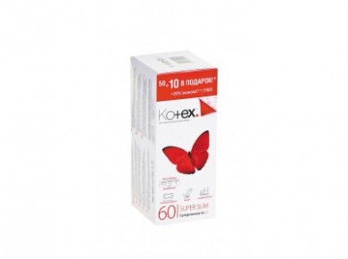Прокладки ежедневные KOTEX norm, 55+5 шт