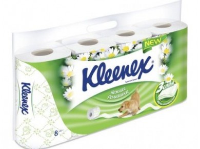 Туалетная бумага KLEENEX Нежная ромашка 3-слойная, 8рул