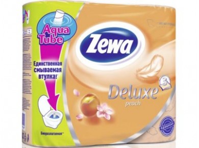 Туалетная бумага ZEWA 3 слоя персик, 4 шт