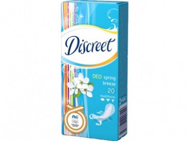 Прокладки ежедневные DISCREET весенний бриз, 20 шт