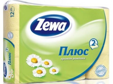 Туалетная бумага ZEWA PLUS Белая, 12р