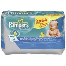 Салфетки PAMPERS сменный блок, 2х64шт