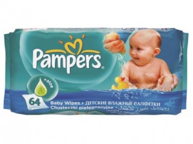 Салфетки PAMPERS сменный блок, 64шт