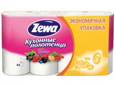 Полотенца кухонные ZEWA Декор, 4рулона