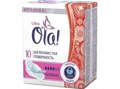Прокладки ОLА!ultra night с шелковистой поверхностью, 10шт