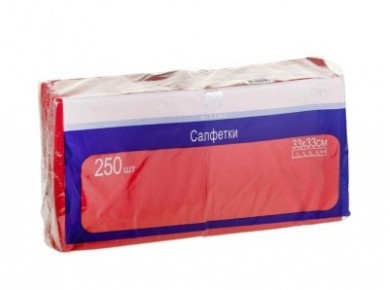 Салфетки H-LINE двуслойные красные, 250шт