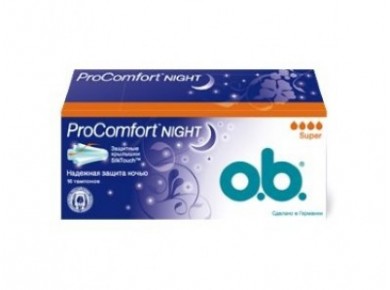Тампоны O.B. procomfort night super, 16шт