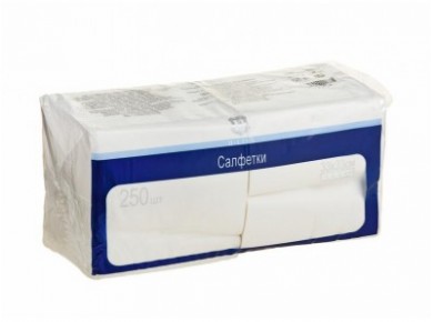 Салфетка H-LINE белая трехслойная 33х33, 250шт