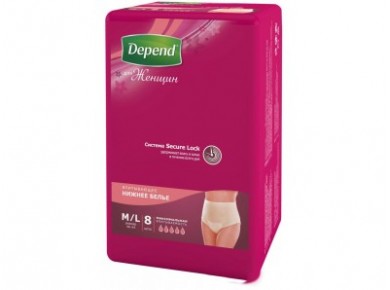 Впитывающее нижнее белье DEPEND M/L, 8шт