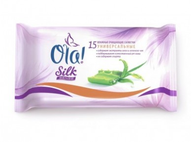 Влажные салфетки OLA! Silk Sense универсальные, 15шт