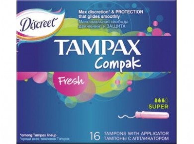 Tампоны TAMPAX Compak Fresh Super 16шт