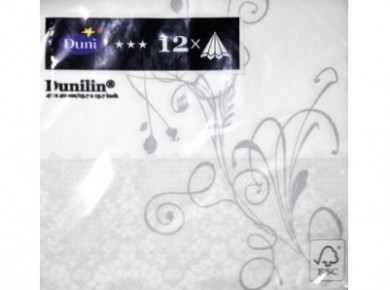 Салфетки DUNILIN Lea white 40 см, 12 шт