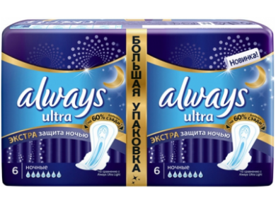 Прокладки ALWAYS Ultra Night Экстра защита Deo, 12шт