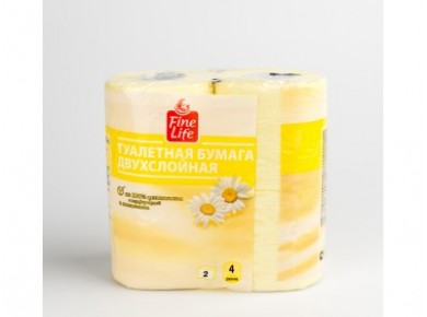 Туалетная бумага FINE LIFE Ромашка 2-сл, 4 рул