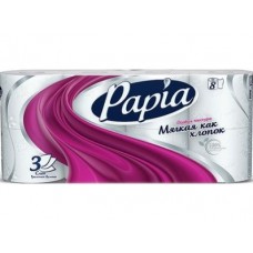 Туалетная бумага PAPIA 8 рулонов