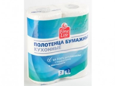 Полотенце бумажное FINE LIFE 2сл, 2шт
