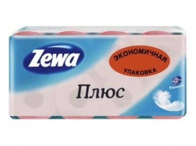 Туалетная бумага ZEWA PLUS Аромат Малины двухслойная, 8 рулонов