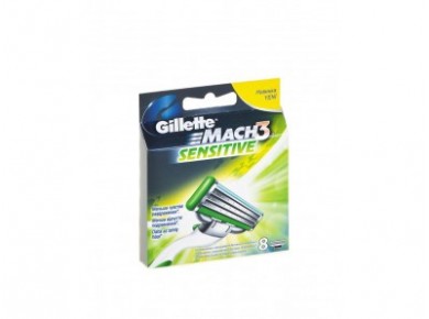 Кассеты сменные для бритья GILLETTE mach3 sens ,  8шт