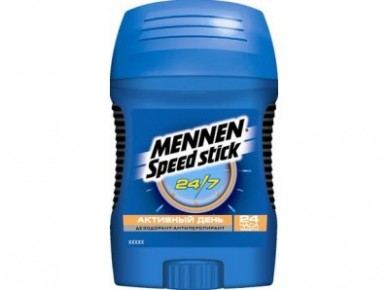 Дезодорант MENNEN SPEED STICK 24/7 активный день, твердый, 50г