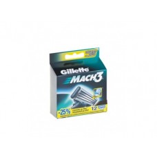Кассеты сменные для бритья GILLETTE mach3, 12шт