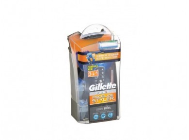 Станок для бритья GILLETTE fusion styler  + сменная кассета power + насадки для бритья усов, 3 шт. + гель для бритья, 9 мл в подарок