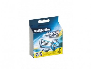 Кассеты сменные для бритья GILLETTE Mach3 Turbo
