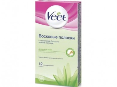 Восковые полоски VEET для сухой кожи, 12шт